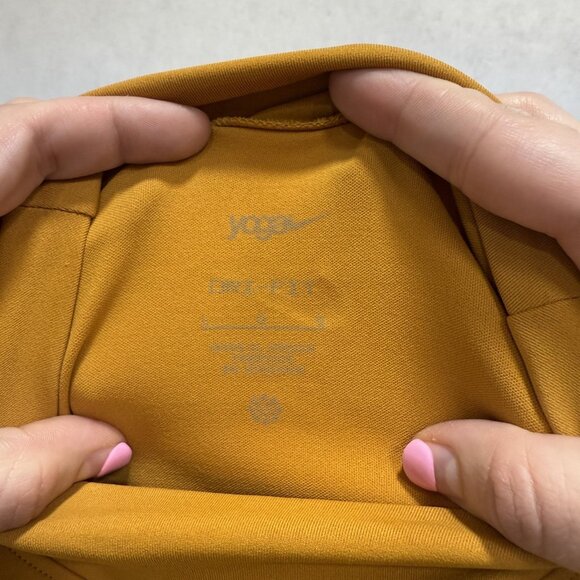 Nike Yoga Dri-FIT Shirt Womens Small Brown Mock Neck Long Sleeve Stretch Top - Picture 7 of 8